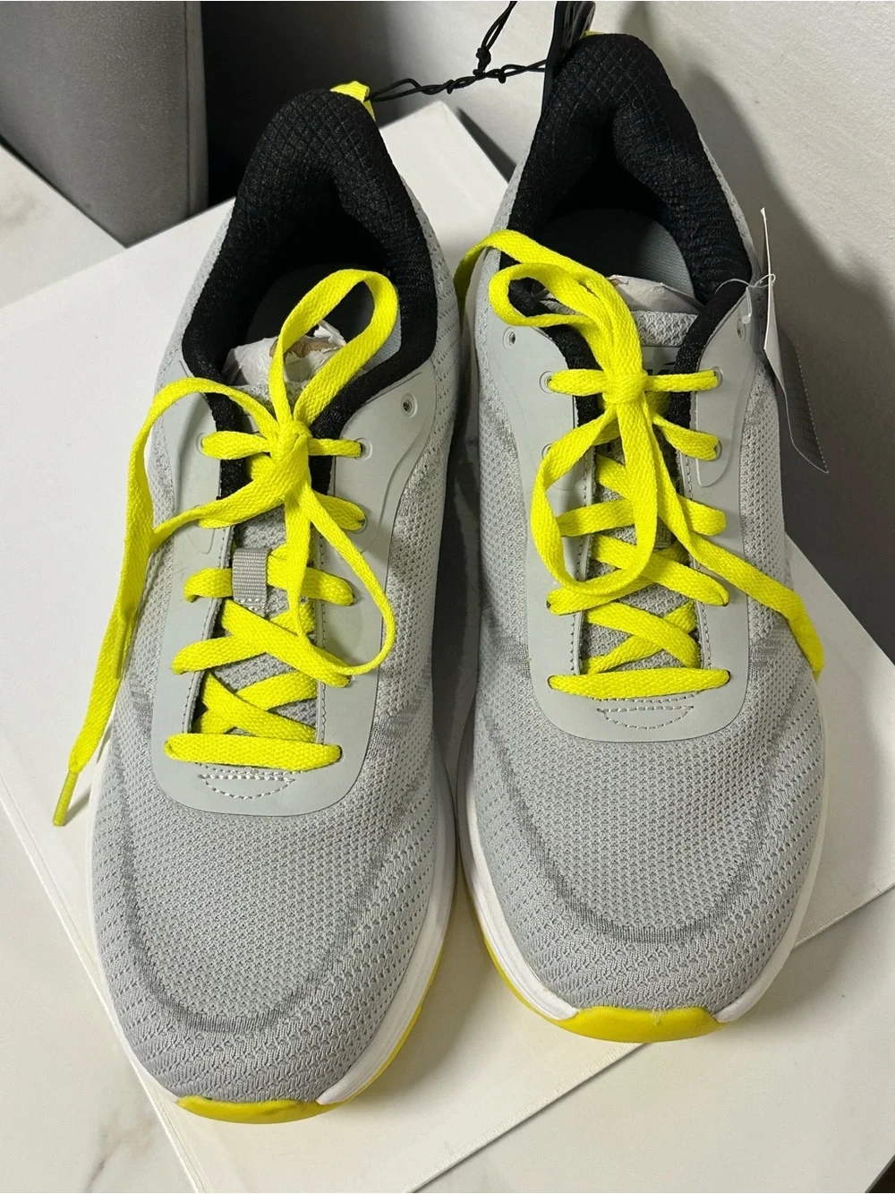 Avia Gray Athletic Sneakers with Neon Yellow Laces